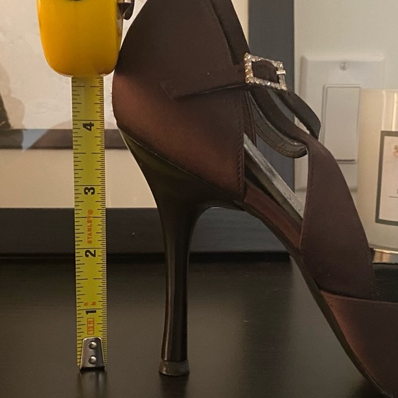 ALDO Brown Satin Pointy-toe Heels with Rhinestone Buckle - Picture 8 of 8